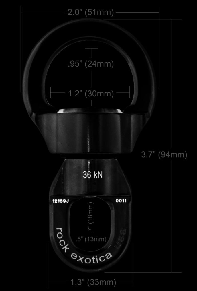 Rock Exotica - Rotator Round Stainless Steel Swivel (Small/Black) - S2S-B