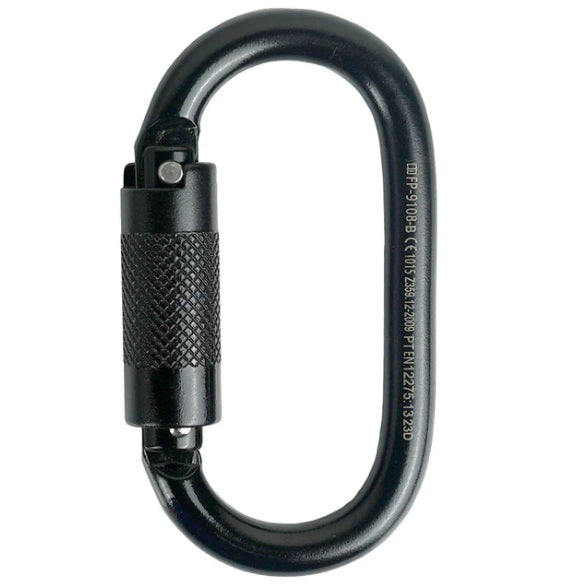 FUSION Ovatti Steel Auto Lock Carabiner - Black FP-9108-BLK